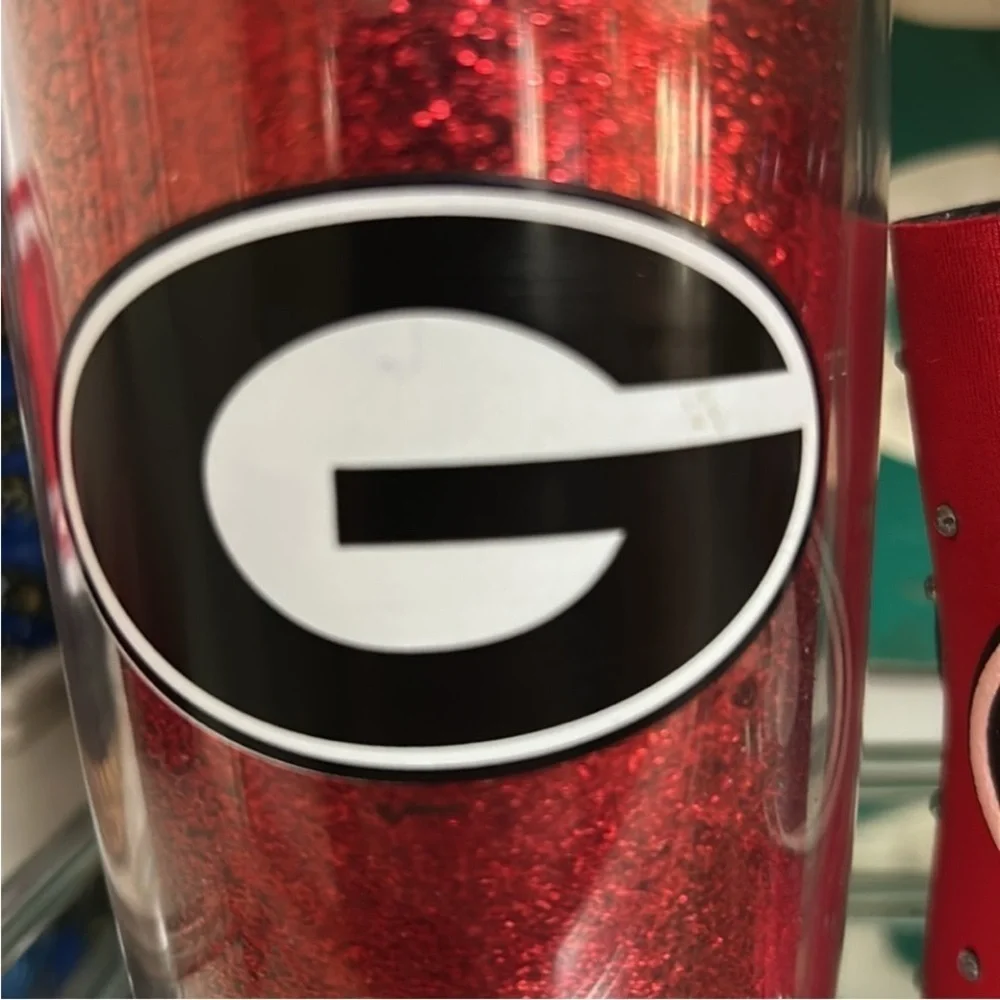 University of Georgia G Official Travel Mug New With Tags GO DAWGS SIC EM' SET 2